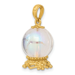14K 3D Crystal Ball Charm