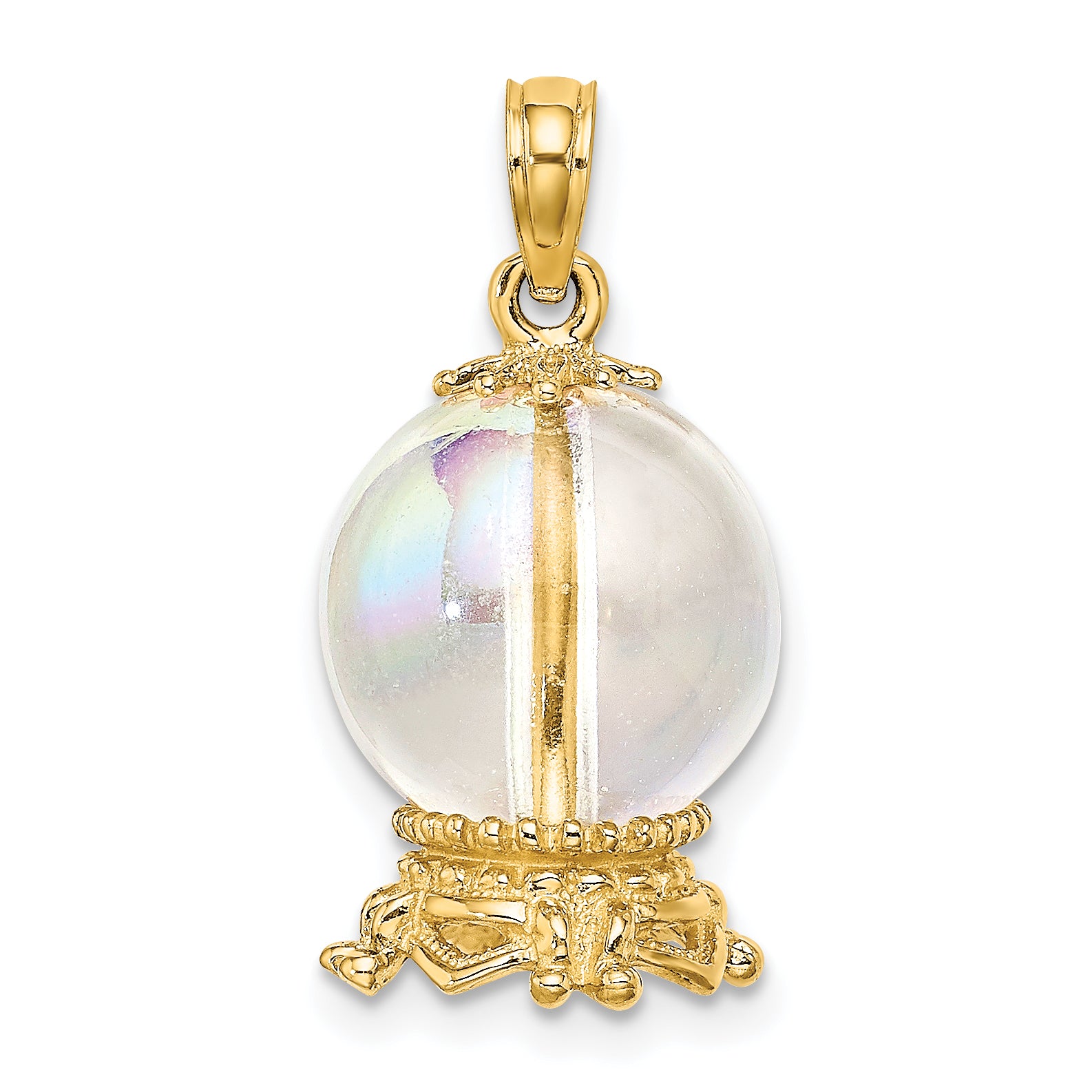 14K 3D Crystal Ball Charm