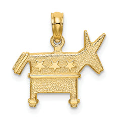 14K 3-D Textured Democratic Donkey Charm