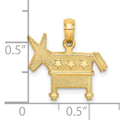 14K 3-D Textured Democratic Donkey Charm