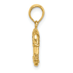 14K 3-D Textured Republican Elephant Charm