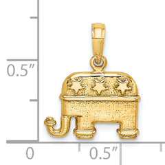 14K 3-D Textured Republican Elephant Charm