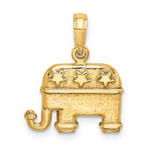 14K 3-D Textured Republican Elephant Charm