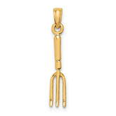 14K 3-D Fork Garden Tool Charm