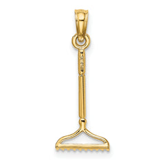 14K 3-D Landscape Rake Garden Tool Charm