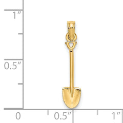 14K 3-D Polished Shovel Garden Tool Charm