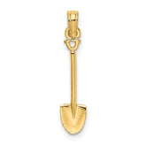 14K 3-D Polished Shovel Garden Tool Charm