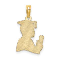 14K Polished Male Graduation Profile Charm