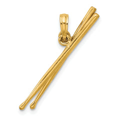 14K 3-D Moveable Drum Sticks Charm