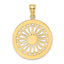 Retro Daisy Round Frame Charm in 14K Yellow Gold, 23mm - Sophia Jewelers