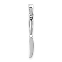 14K White Gold 3-D Polished Table Knife Charm