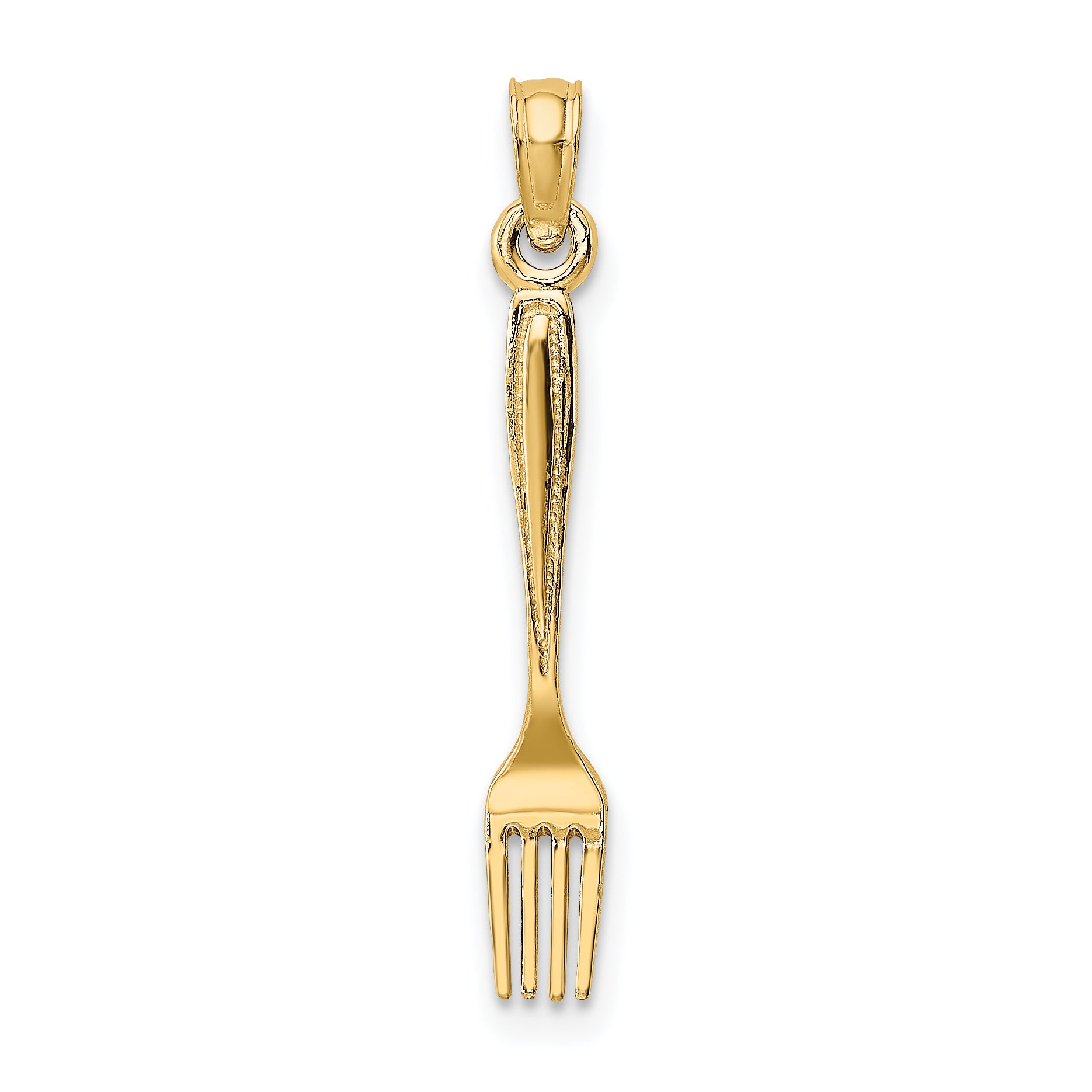 14K 3-D and Polished Table Fork Charm