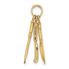 14K 3-D Moveable Garden Hand Tool Collection Charm