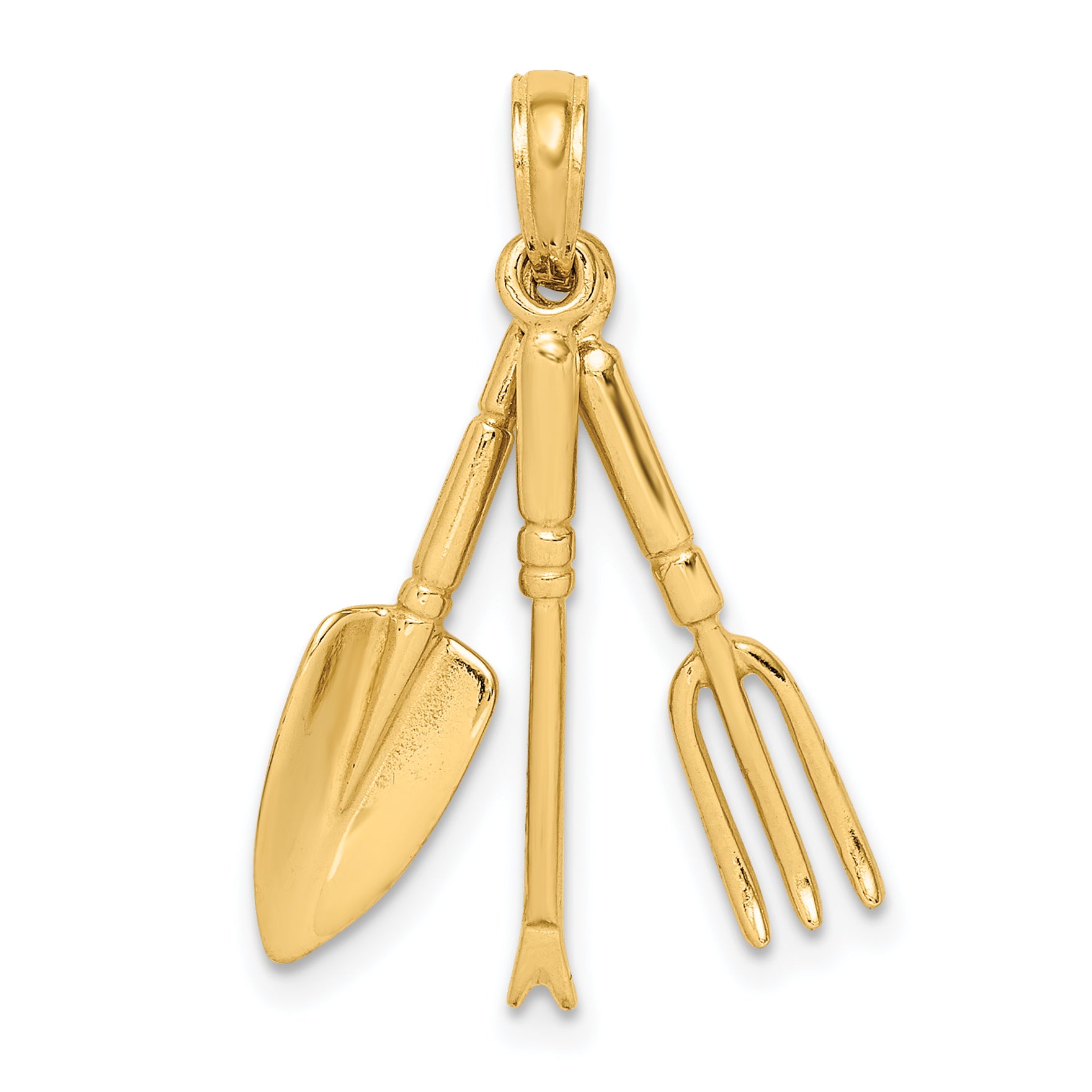 14K 3-D Moveable Garden Hand Tool Collection Charm