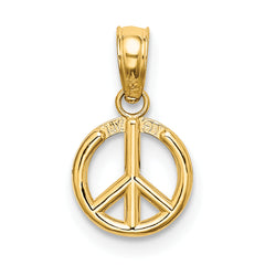 14K 3-D Peace Symbol Charm