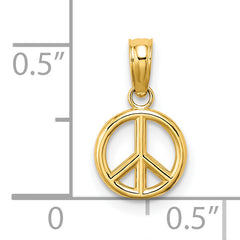 14K 3-D Peace Symbol Charm