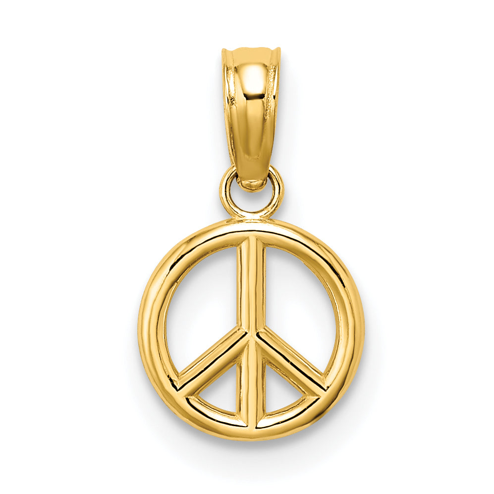 14K 3-D Peace Symbol Charm