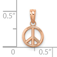 14K Rose Gold 3-D Peace Symbol Charm