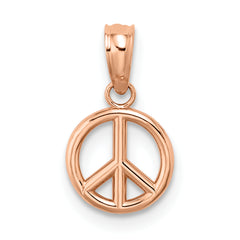 14K Rose Gold 3-D Peace Symbol Charm