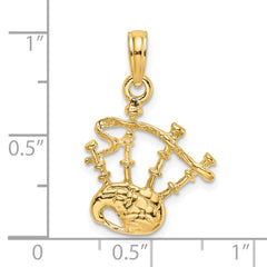 14K 3-D Bagpipes Charm