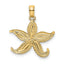 Flat Starfish Charm in 14K Yellow Gold, 18mm Textured - Sophia Jewelers