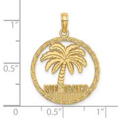 14K PUERTO RICO Palm Tree Charm