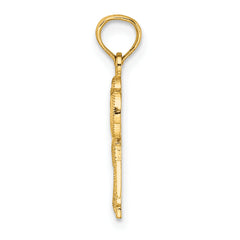 14K Textured Double Palm Tree Charm