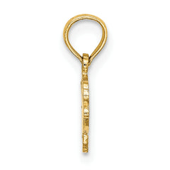 14K Flat Engraved Playful Fish Charm