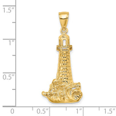 14K Lighthouse W/ Wave Charm