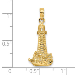 14K Lighthouse W/ Wave Charm