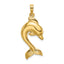 14K 2-D Polished Dolphin Jumping Charm