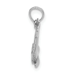 14K White Gold Jumping Dolphin Charm