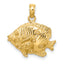 14K 2-D Polished Engraved Fish Charm
