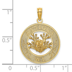 14K ANTIGUA, W.I. Circle w/ Frog Charm