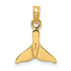 14K Polished Small Whale Tail Charm