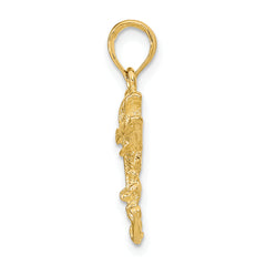 14k Polished Bass Fish Pendant