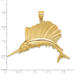 14K Polished Sailfish Charm