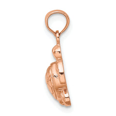 14K Rose Gold Textured Mini Sea Turtle Charm