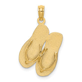 14K 3D Large SEA ISLE Double Flip-flop Charm