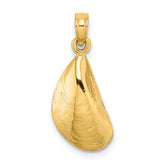 14K Polished Mussel Shell Charm