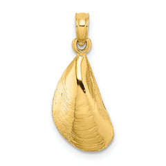 14K Polished Mussel Shell Charm