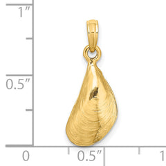 14K 3-D Polished Mussel Shell Charm