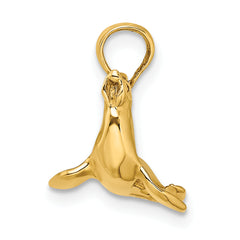 14K 3-D Polished Seal Charm