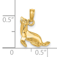 14K 3-D Polished Seal Charm