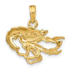 14K Textured Crawfish Charm