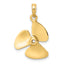 14K 3-D Polished Three Blade Propeller Charm