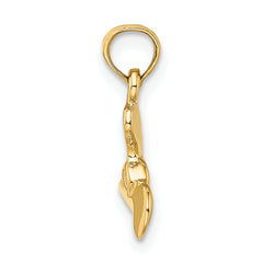 14K 3-D Polished Mini Three Blade Propeller Charm