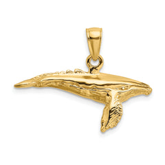 14K 3-D w/ Textured Underside Humpback Whale Charm