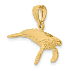 14K 3-D w/ Textured Underside Humpback Whale Charm