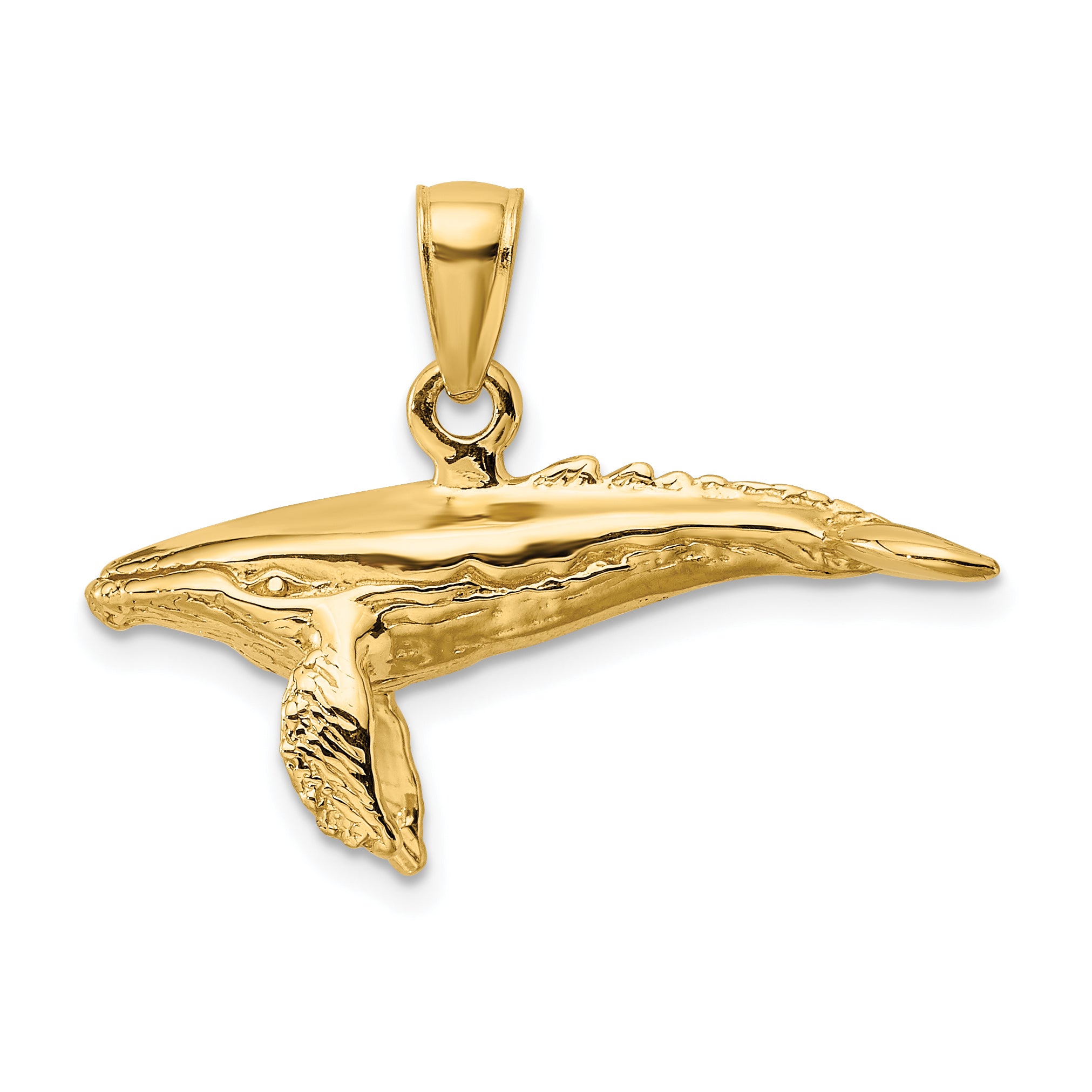 14K 3-D w/ Textured Underside Humpback Whale Charm